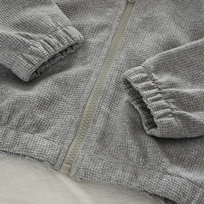 Hooded Sweat Jacket+Vest+Flared Trousers 3pcs Kpop Girls' Casual Set