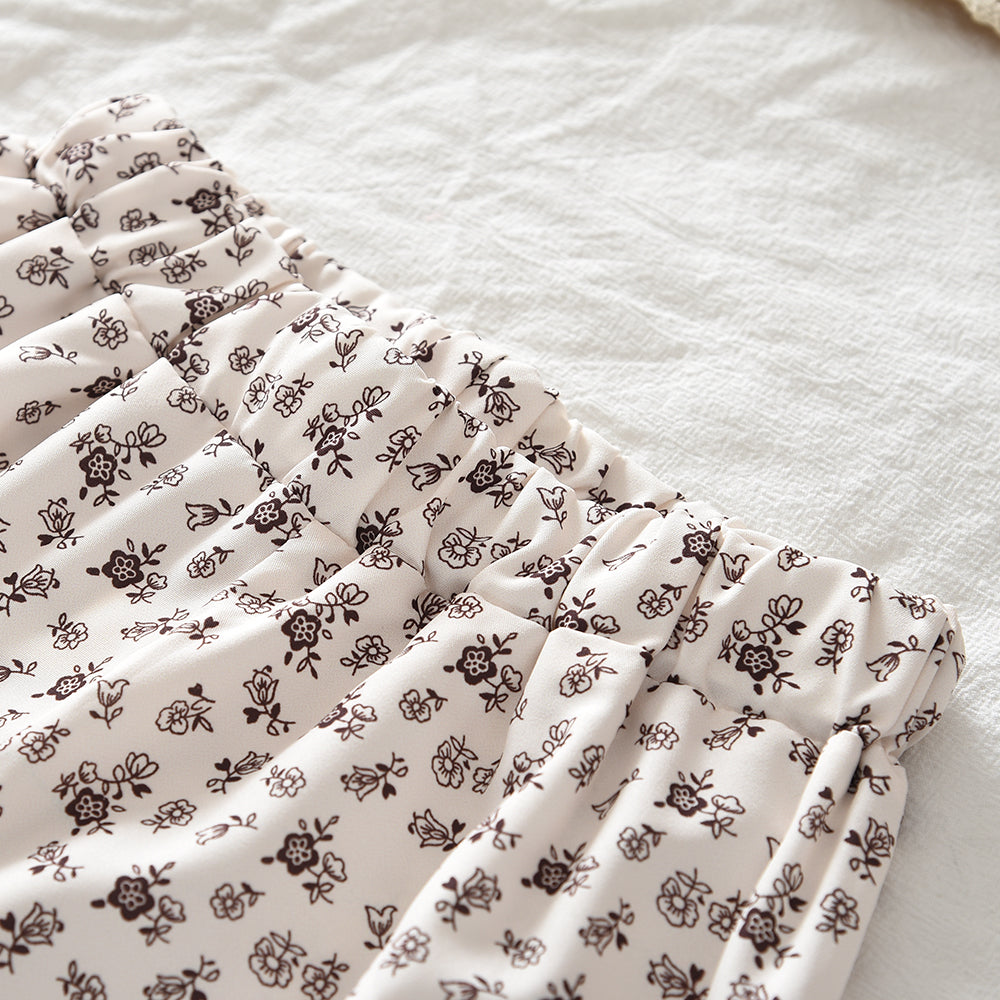 Seasonal Fashion Sleeveless Top+Floral Pants Girls' Summer Casual Set