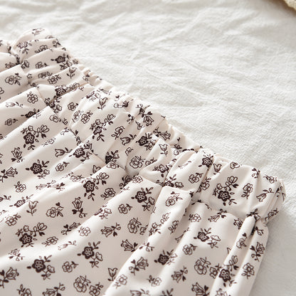 Seasonal Fashion Sleeveless Top+Floral Pants Girls' Summer Casual Set