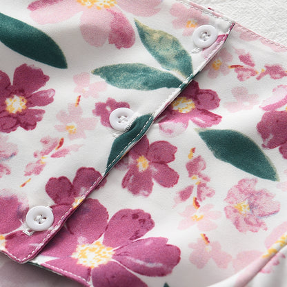 Girls' Floral Printing Vacation Dress