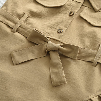 Girls' Cool Style Lapel Fashion Dress