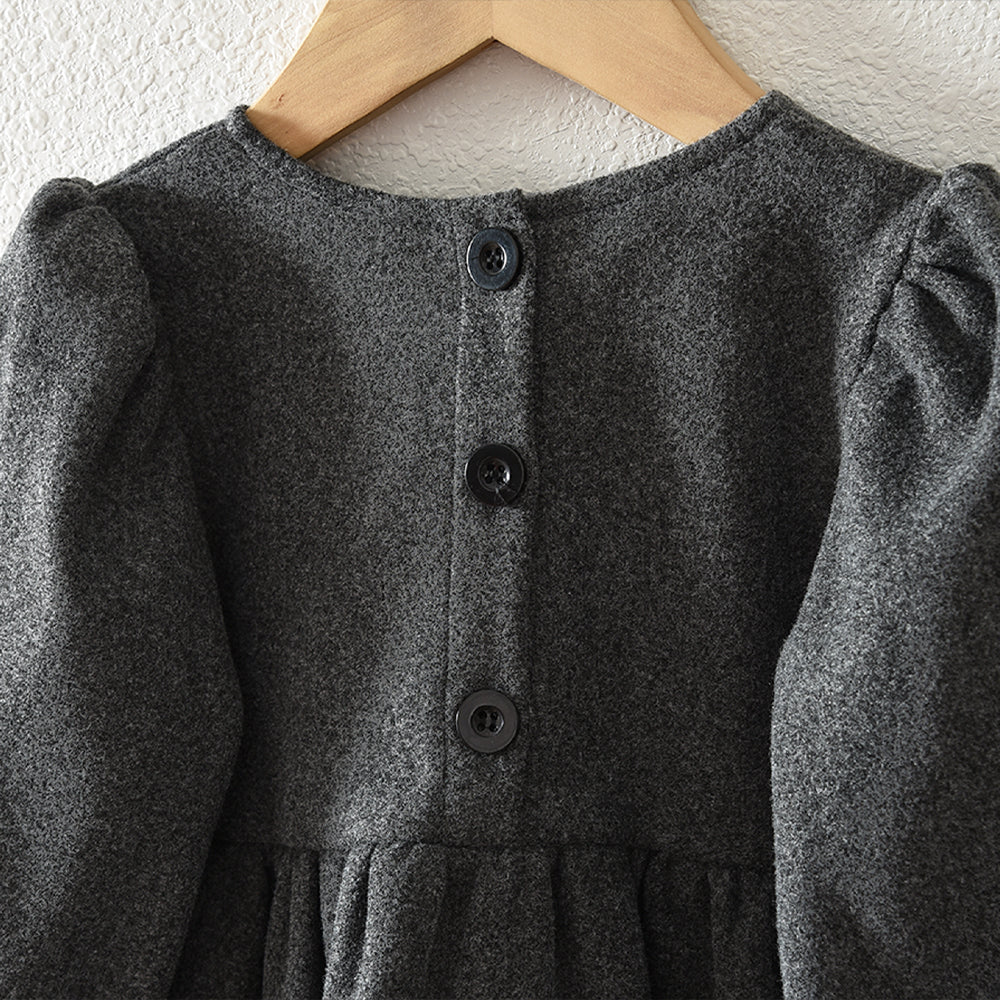 Girls' Wool Fabric Seasonal Fashion Lace Dress