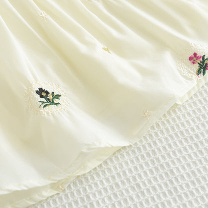 Girls' Embroidery Sun-top+Skirt Vacation Set