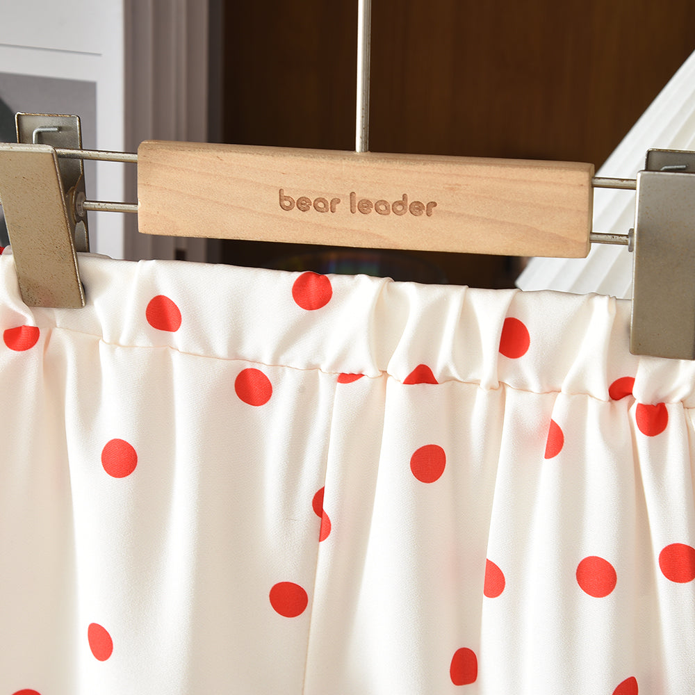 Polka Dots Bow Sleeveless Shirt+Shorts Kid Girls' Casual Set