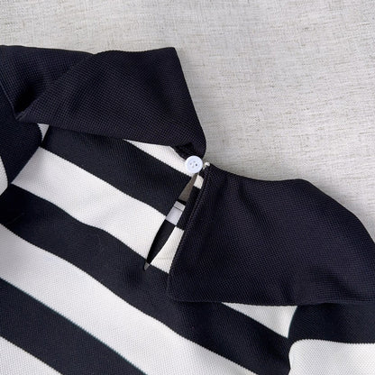 Girls' Classic Black&white Stripes Dress