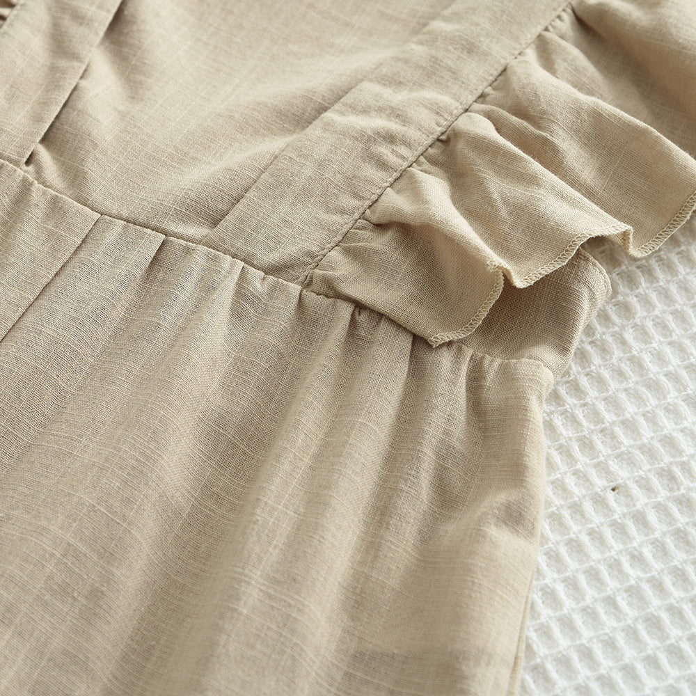 Girls' Jumpsuits 100% Cotton Ruffle Rompers Outfit