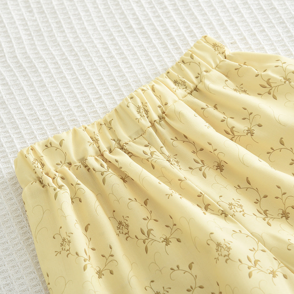 Girls' Ruffle Top+Jogger Pant Printing Set