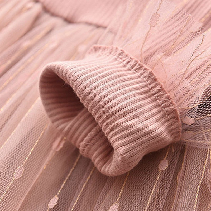 Girls' Mesh Patchwork Cute Princess Dress