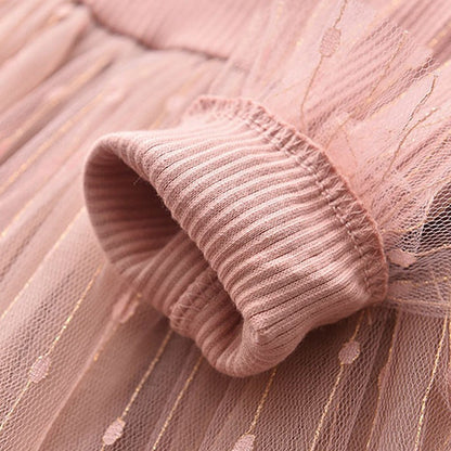 Girls' Mesh Patchwork Cute Princess Dress