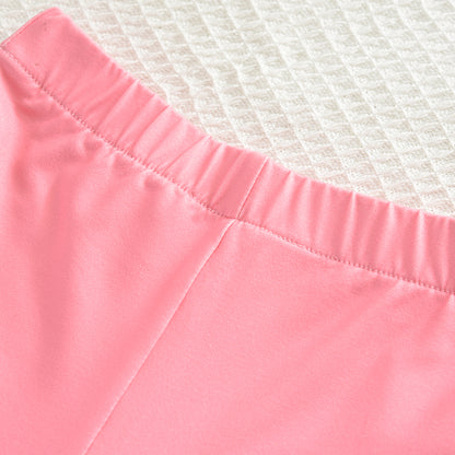 Girls' Bow-knot Printing T-shirt+Shorts Pajamas