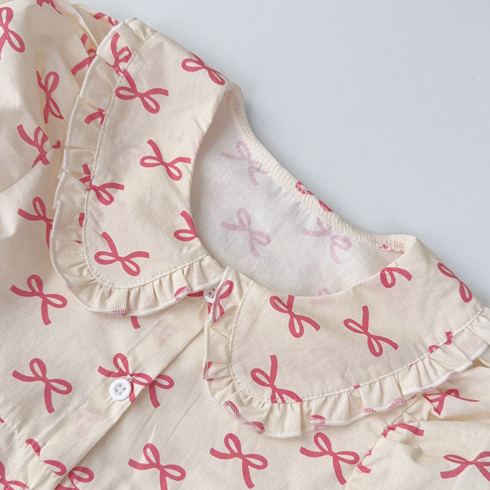 Girls' Bow-knot Printing Cute Baby Dress