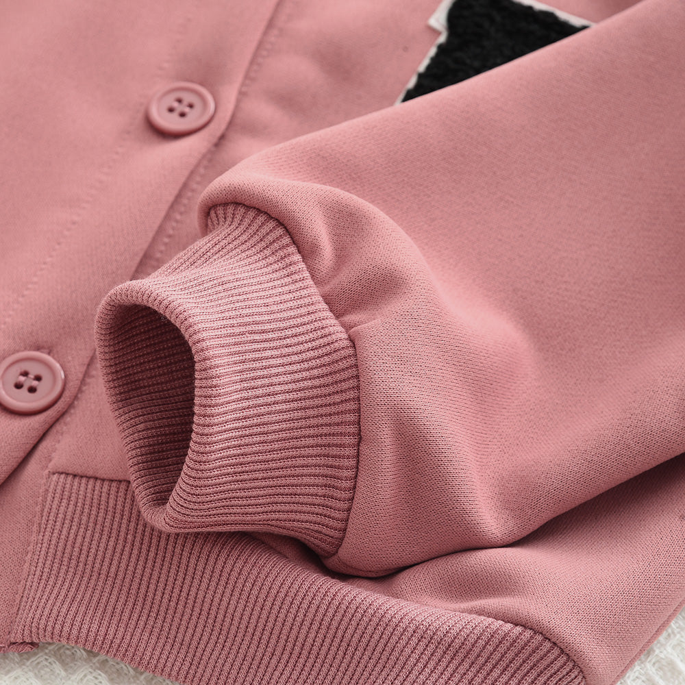 Girls' Letter Sleeve Casual Set