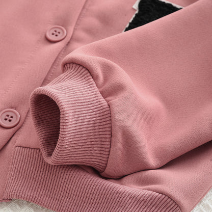 Girls' Letter Sleeve Casual Set