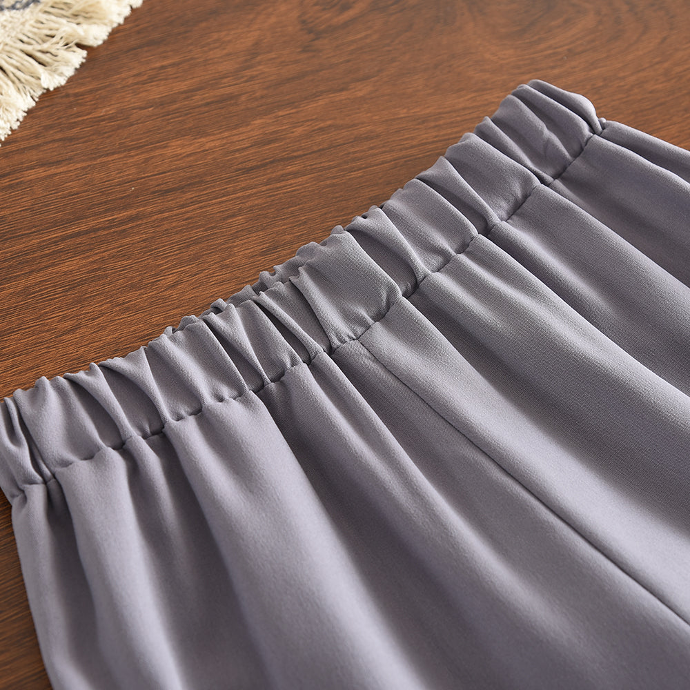 Lettuce Trim French Top+Wide Leg Pants Fashion Girls' Set