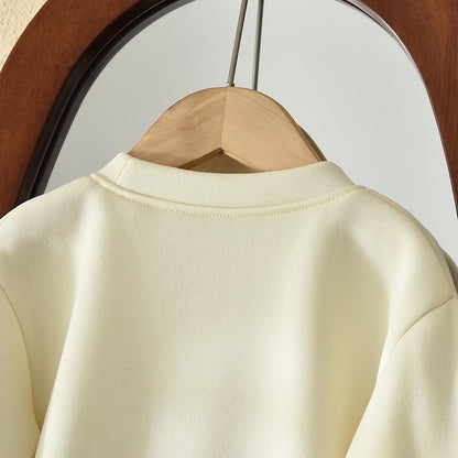 Girls' Cartoon Heart Patch Bow Lace Dress