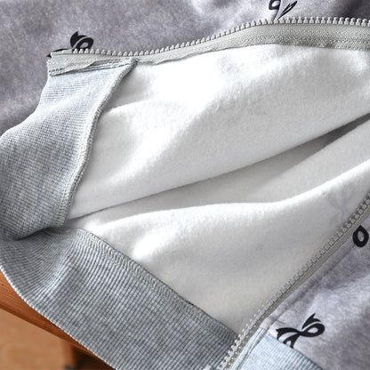 Girls' Bow-knot Printing Sweatshirt Hooded Set