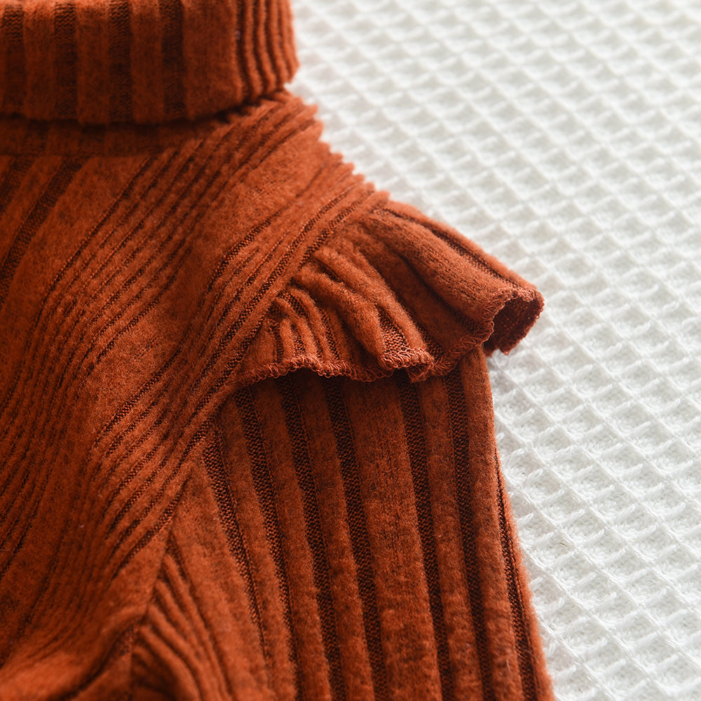 Girls' Vertical Stripes Knitted Dress