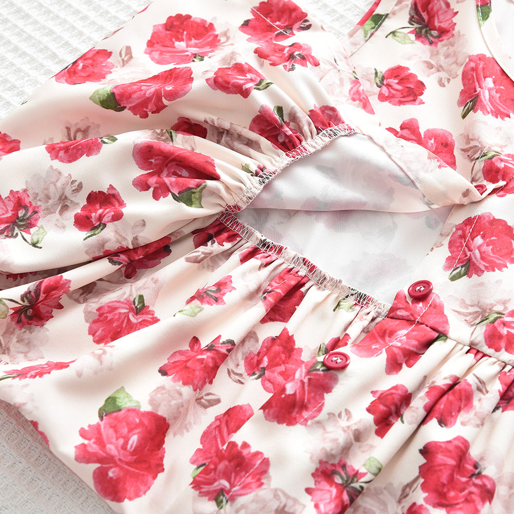 Girls' Floral Top+Trousers Vintage Set