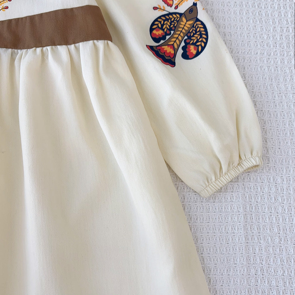 Girls' Ancient Printing Vintage Dress