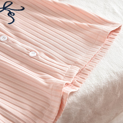 Girls' Ribbed Cardigan+Trousers Cute Baby Pajamas Set