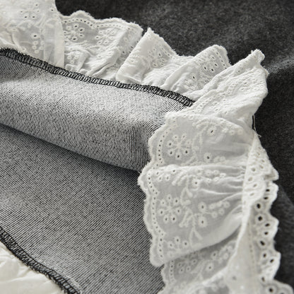 Long Sleeve T-shirt+Lace Vest+Wide Leg Pants Girls' 3pcs Fashion Outfit