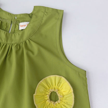 Girls' Patchwork Contrast Colors Casual Dress