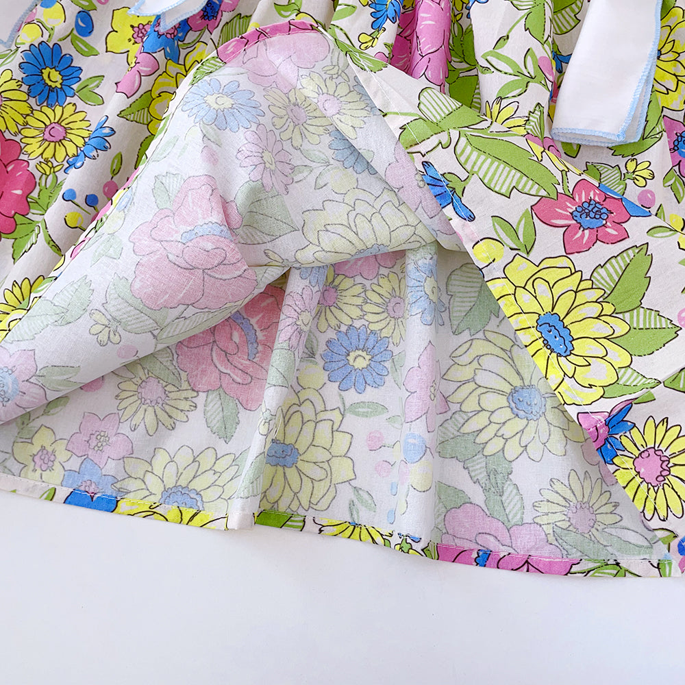 Girls' Floral Printing Bow-knot Princess Dress