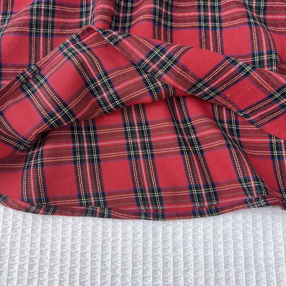 Girls' Color Blocking Plaid Dress+Bow Cardigan 2pcs Christmas Outfit