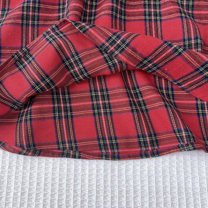 Girls' Color Blocking Plaid Dress+Bow Cardigan 2pcs Christmas Outfit