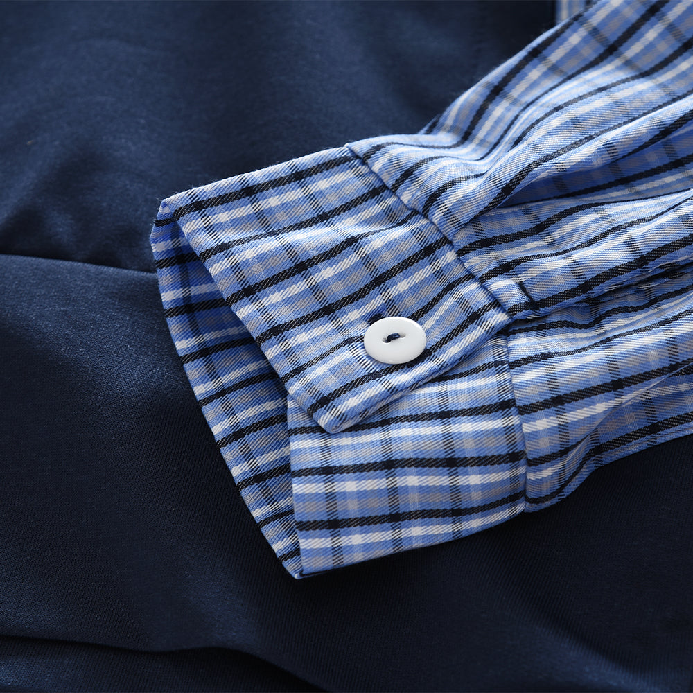 Girls' Patchwork Plaid Blouse Bow Trousers Stylish Outfit