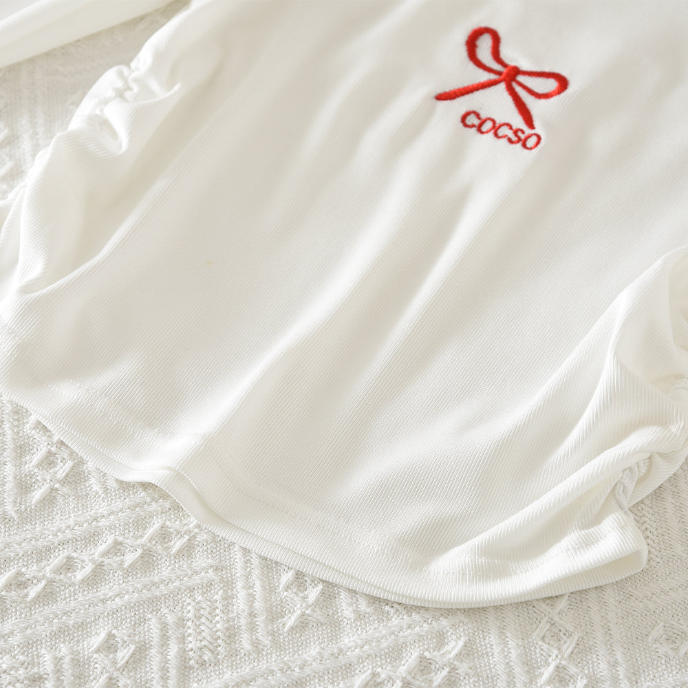 Girls' Bow-knot Letters T-shirt+Trousers Street Set