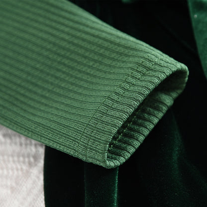 Girls' Velvet Patchwork Christmas Princess Dress