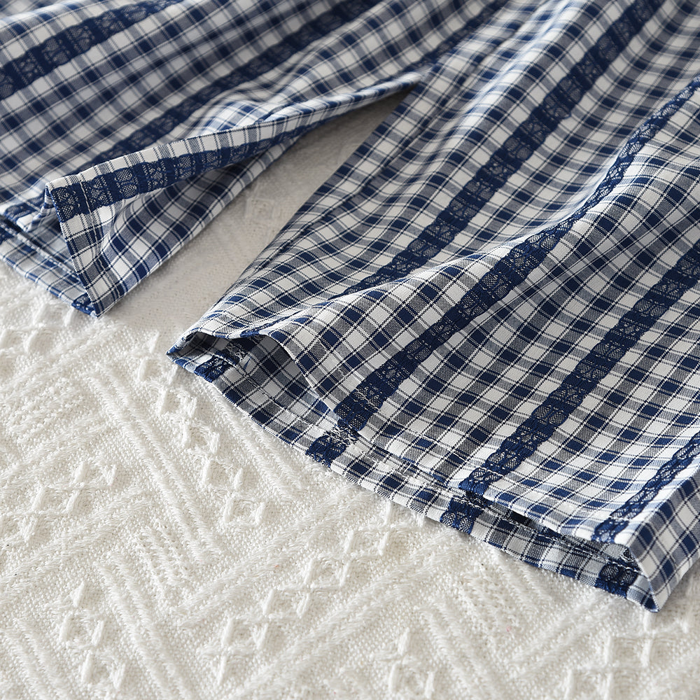 Cartoon Bow Prints Lace Vest+Plaid Pants 2pcs Girls' Set