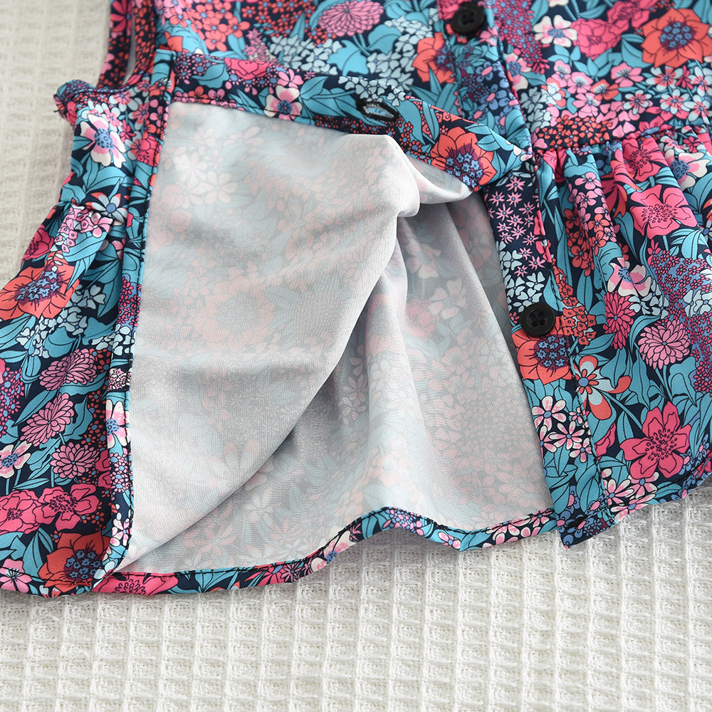 Girls' Floral Printing Top+Trousers Set
