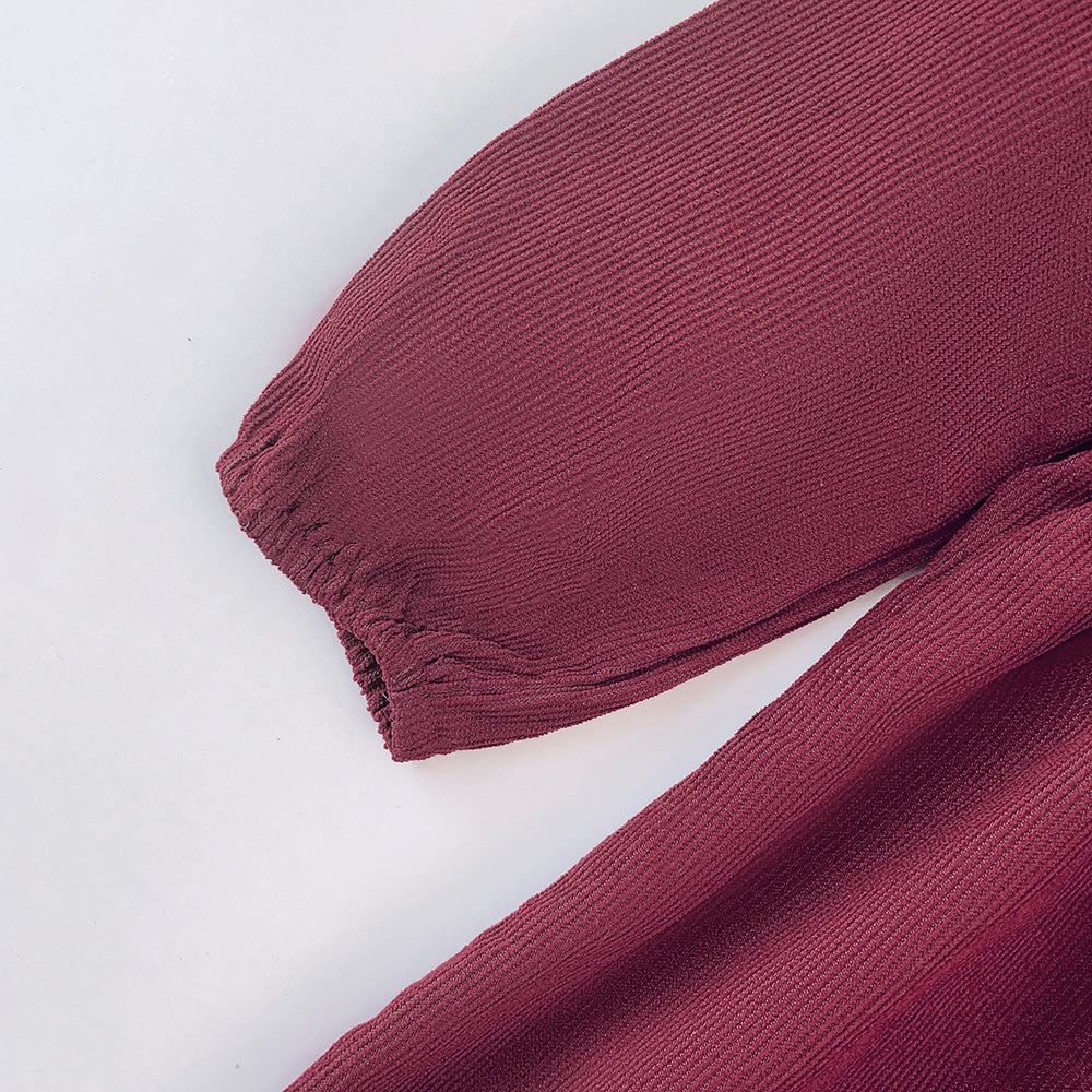 Girls' Ruffle Long Sleeve Casual Dress