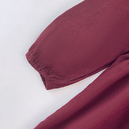 Girls' Ruffle Long Sleeve Casual Dress