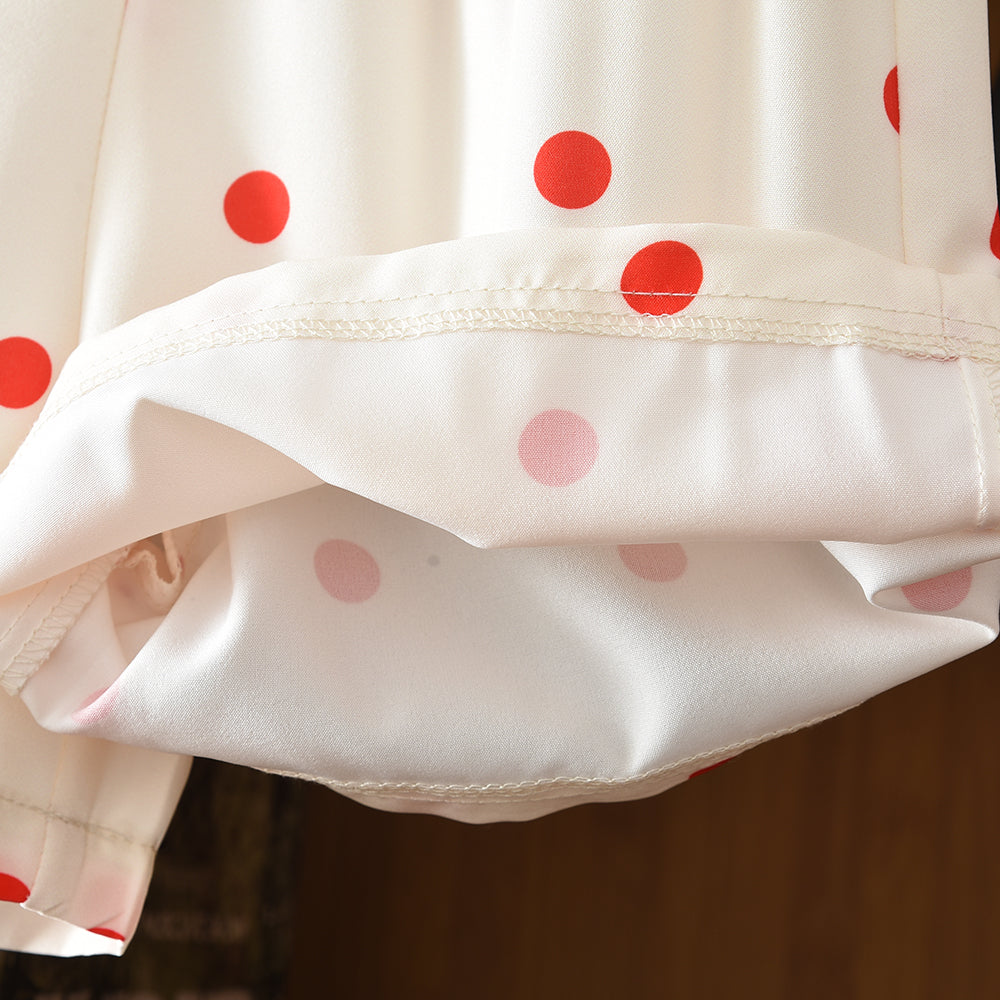 Polka Dots Bow Sleeveless Shirt+Shorts Kid Girls' Casual Set