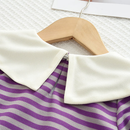 Girls' Stripes Cute Casual Set