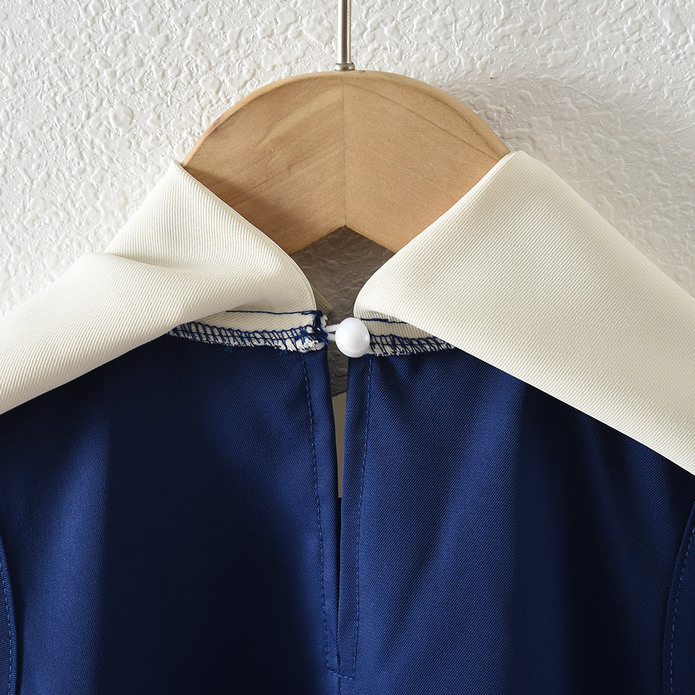Big Bow Collar City Fashion Girls' A-line Dress for 2-8-Year-Old Girls