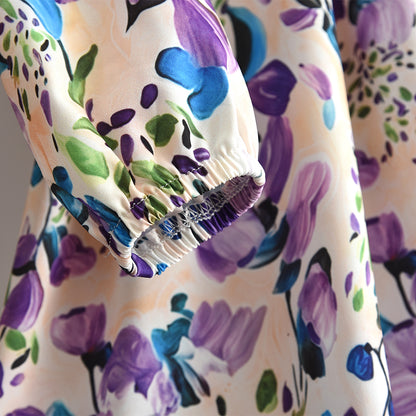 Girls' Floral Printing Loose Style Vintage Dress