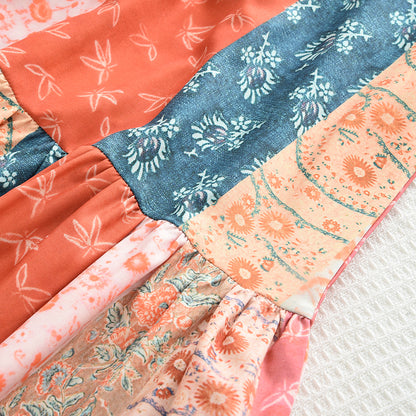 Girls' Ethnic Style Printing Sun Dress