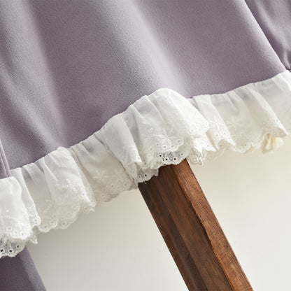 Girls' Ruffle Top+Wide Leg Trousers Lace Set