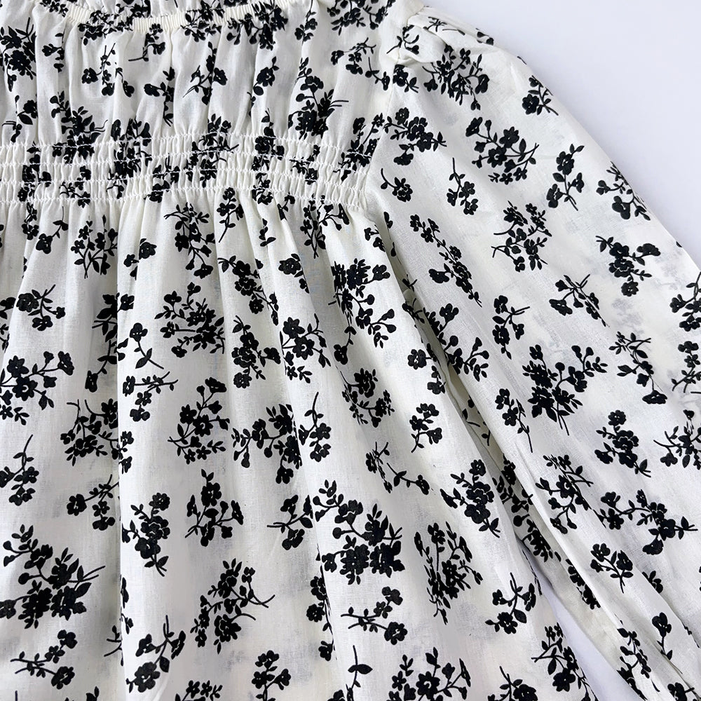 Girls' Floral Printing Long Sleeve Shirt