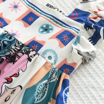 Girls' Interesting Printing Casual Dress