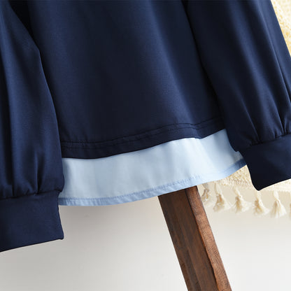 Girls' Patchwork Sweatshirt+Flared Trousers Fashion Set