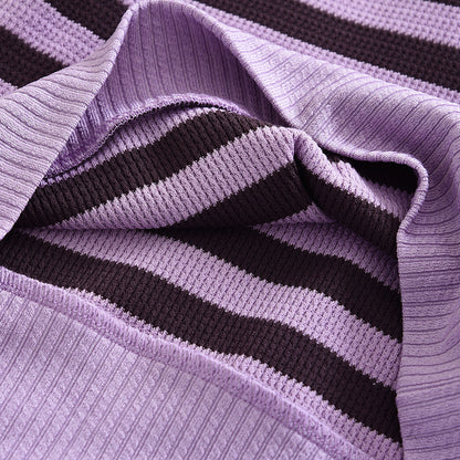 Girls' Contrast Colors Stripes Classic Casual Set