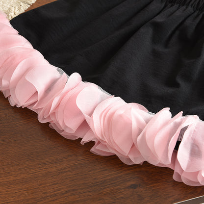 Mesh Lace Vest+Elegant Skirt 2pcs Design-forward Girls' Clothes
