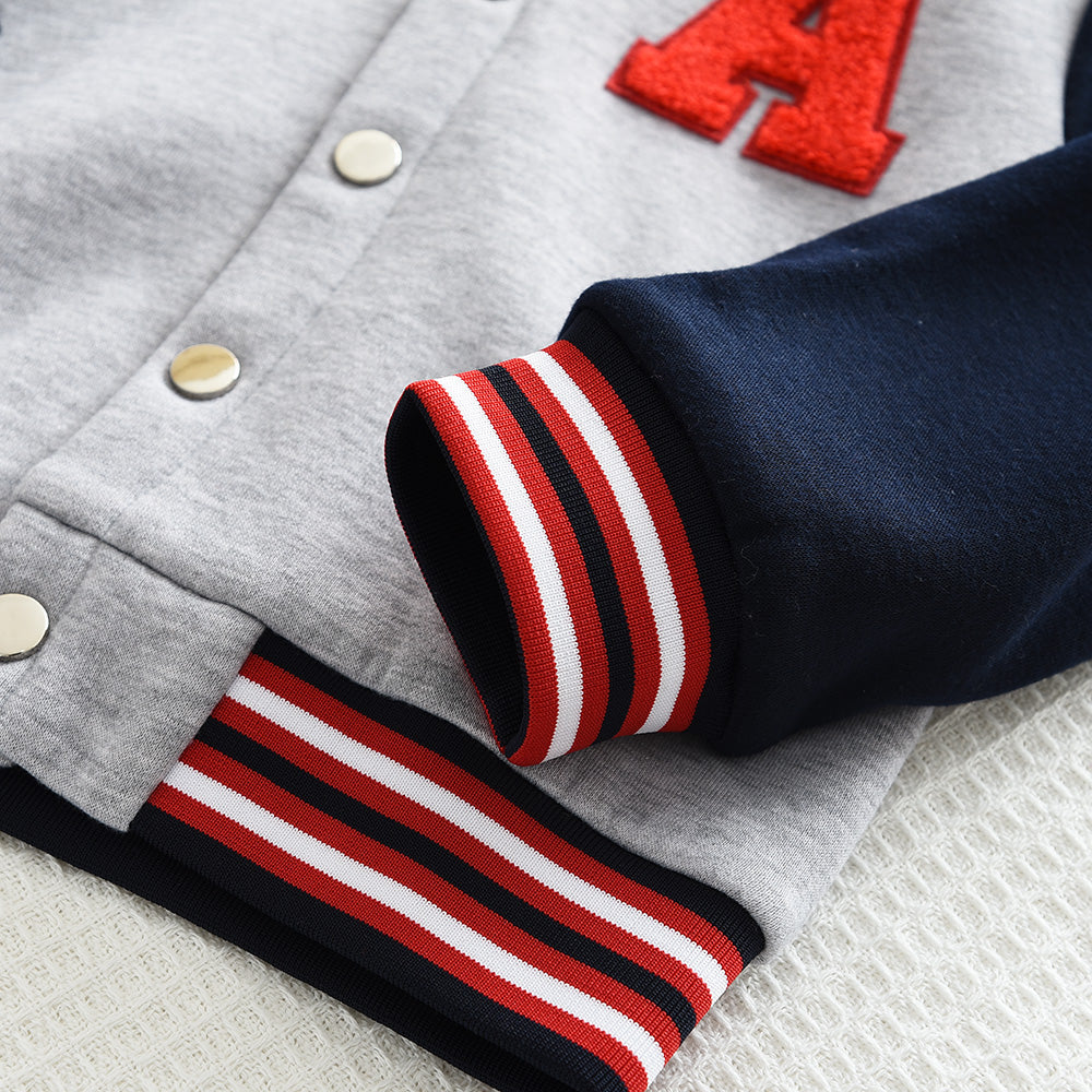 Girls' Letter Casual Coat Baseball Uniform