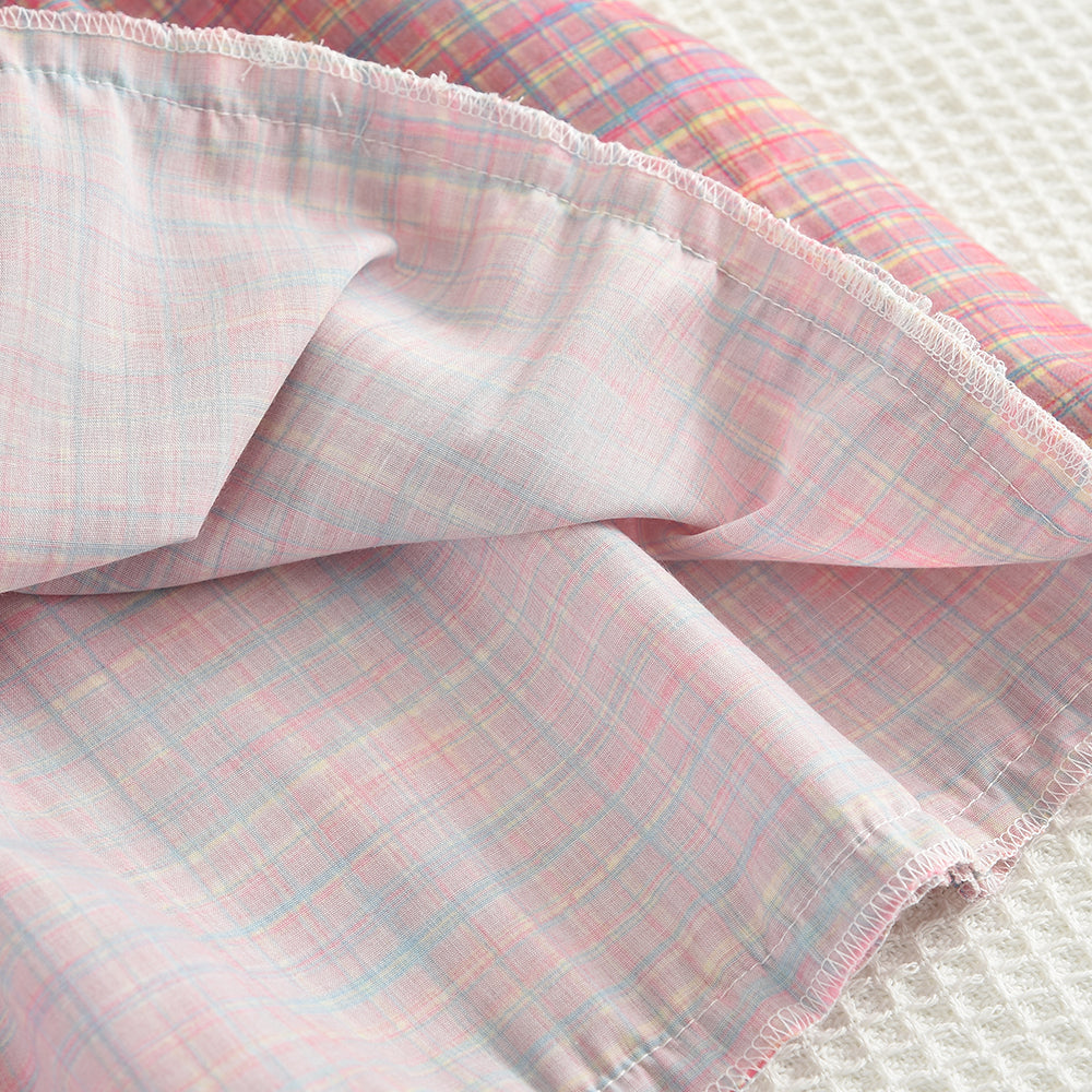 Girls' Plaid Outfit Sleeveless Ruffle Colorful Dress