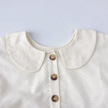Girls' Contrast Colors Cotton Casual Dress